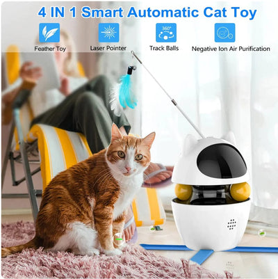 premiumpetshop White / 4 x 4 x 5.3 Inches Multifunctional Interactive Cat Toy